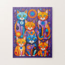Recherche de peinture de chat puzzles Abstrait