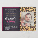 Search for pink cheetah birthday invitations Safari