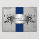 Search for royal blue floral wedding invitations Silver