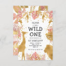 Recherche de pink gold safari birthday invitations Animal