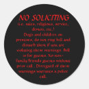 Search for no solicitation stickers Soliciting