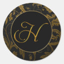 Search for monogram gold letter h stickers Black