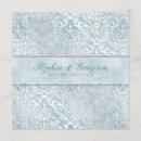 Search for blue damask wedding invitations Silver