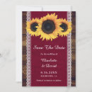 Search for sunflower wedding save the dates Burgundy