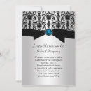 Search for blue and silver wedding invitations Damask