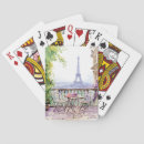 Recherche de tour eiffel jeux de cartes Aquarelle