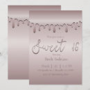Search for pink rose gold blush sparkly drips invitations Glam