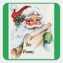 Search for vintage santa stickers To and from