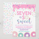 Search for pink 7th birthday invitations Doughnut party
