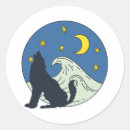 Recherche de lune loup autocollants Imaginaire