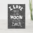 Search for i love you to moon cards Typography
