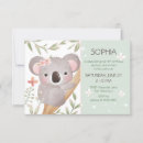 Search for baby koala birthday invitations Animal