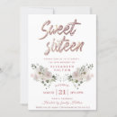 Search for floral sweet 16 invitations Princess