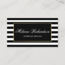 Recherche de rayures noires et blanches cartes visite Élégant