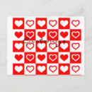Search for red heart pattern postcards Red and white