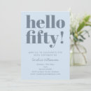Search for blue 50th birthday invitations Bold typography