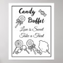 Search for candy buffet signs Black and white