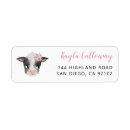 Search for baby farm animals return address labels Pink