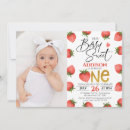 Search for berry sweet one 1st birthday invitations Red