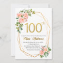 Search for 100th celebration birthday invitations Watercolor