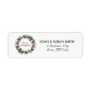 Search for rustic wreath return address labels Holly