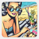Search for beautiful lady stickers Retro