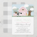 Search for barnyard animals baby shower invitations Pink