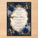 Search for navy sweet 16 invitations Gold