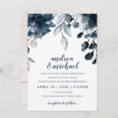 Search for navy blue watercolor wedding invitations Greenery