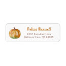 Search for pumpkin patch return address labels Watercolor