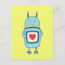 Recherche de robot mignon cartes postales Bleu