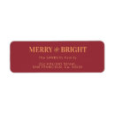 Search for red gold return address labels Simple minimalist