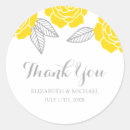 Search for grey and yellow wedding stickers Thank you