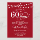 Search for red 60th birthday invitations String lights