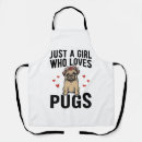 Search for pug love aprons Dog