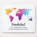 Recherche de voyage du monde tapis souris Aquarelle