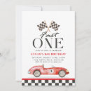 Search for fast one birthday invitations Red