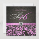 Search for pink black sweet 16 invitations Heart