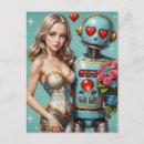 Recherche de robot mignon cartes postales Coeur