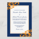 Search for navy blue and orange wedding invitations Trendy