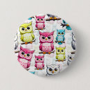 Search for colourful owls buttons Kawaii