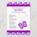 Search for purple butterfly birthday invitations Kids