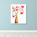 Search for heart tree canvas prints Red