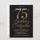 Search for elegant 75th birthday invitations Gold