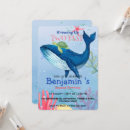 Search for blue whale birthday invitations Under the sea
