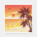 Search for palm tree napkins Tropical sunset