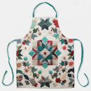 Search for turquoise pattern aprons Vintage