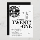 Search for disco ball birthday invitations Black