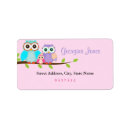 Recherche de cute owl return address labels Moderne
