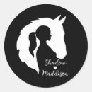 Recherche de silhouette cheval autocollants Noir et blanc